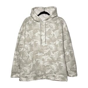 Lazypants White/Gray Camo Fleece Hoodie Sweatshirt